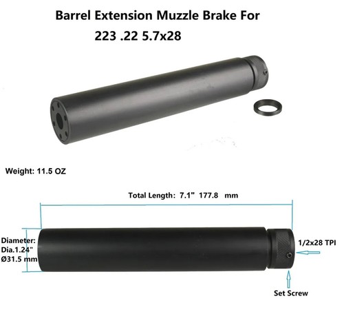 Aluminum linear muzzle brake - aluminum,